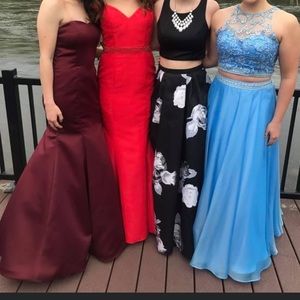Prom Dress! Tailored for a size Small/2ish. Super comfortable and flattering.